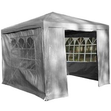 Grey Gazebo Garden Marquee Awning Beach Party Wedding Camping Tent Canopy 3x3m