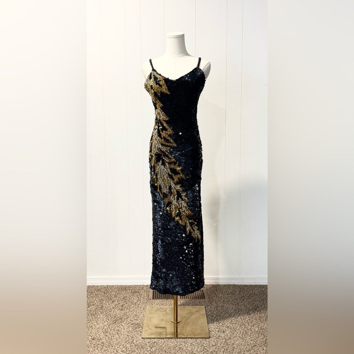 princess polly baby blue dress Vintage 90s Beaded Backless Gown  Very Breezy