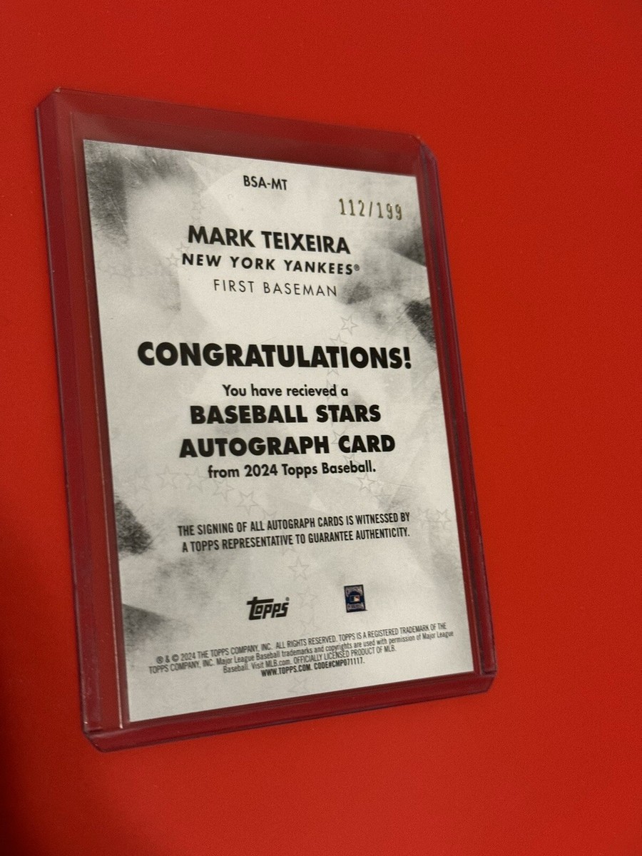2024 Topps Series 1 Mark Teixeira Baseball Stars Auto Black Card 