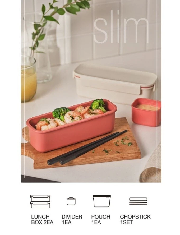 Lock & Lock Slim Dosilock Lunch Box Bag Chopsticks Set 2 Layers Modern Style - Image 2 of 4