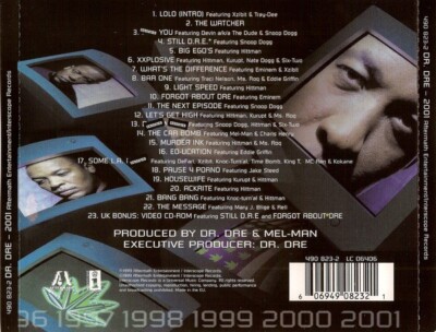 Dr. Dre - 2001 (U.K SPECIAL EDITION) NEW CD ALBUM with BONUS TRACK