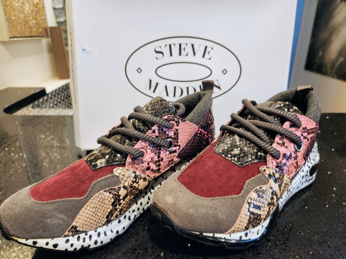 Steve Madden CLIF02S1 Women's Cliff Sneaker, Size: 6, Pink/Leopard