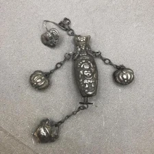 Vintage Brass Sewing Kit Box Antique Style Needle Thread Case Home Ornament