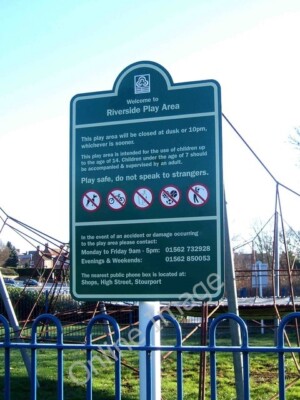 Riverside Inforboard Photo 6x4 Riverside Play Area information board, Stourport-on-Severn ...