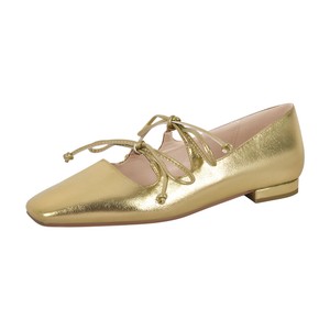 Women's Square Toe Bow Strap Metallic Flats Cute Bridal Ballet Shoes Size US8