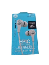 JLab Audio Epic Executive Wireless Noise Cancelling In-Ear Headphones - White