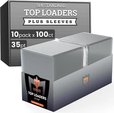 1 Case 1000 Ultra Max Pro 3 x 4 Toploaders Holders & 1,000 Card Soft Sleeves