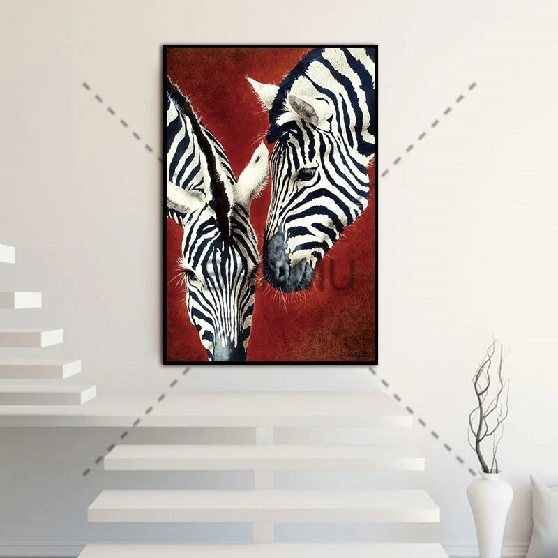 Cuadro en Lienzo Animal Cebra Abstracto Cuadros de Pared Lienzo Póster Impresión Pintura Foto 4 de 4
