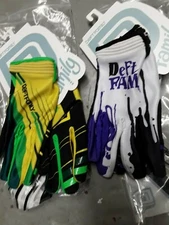 LOT 2 PAIRS DEFT FAMILY GLOVES WHITE PURPLE & BLACK YELLO adult ATV SMALL