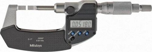 Mitutoyo 422-330-30 Electronic Blade Micrometer: Ratchet Thimble, 1" Max