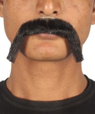 Men's HandLebar Style Moustache Set  White Cosplay Facial Hair M-1225