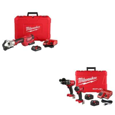 Milwaukee 2877-22 M18 750 MCM Crimper w/ FREE 3697-22 M18 FUEL 2-Tool Combo Kit