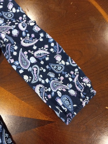 Childrens Place Girls Size M 7/8 Navy Blue Floral Paisley Tie Neck Dress Boho - Picture 9 of 11