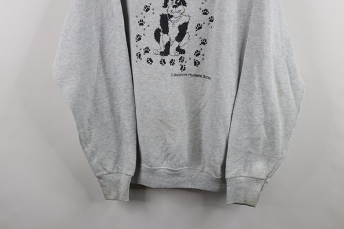 Vtg 90s Streetwear Mens XL Distressed Animal Humane Society Cat Dog Sweatshirt - Picture 3 of 19