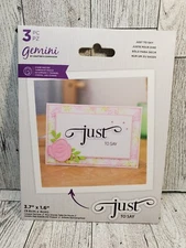 Crafters Companion Gemini Just to Say 3pc stamp and die set new