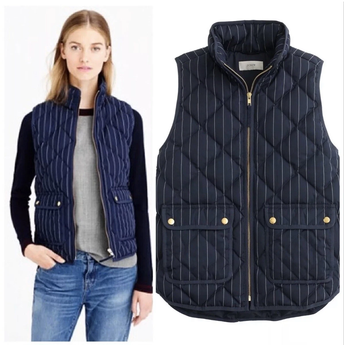 Navy blue down vest deals women's