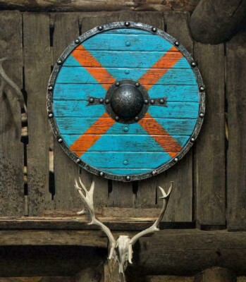 CHRISTMAS Medieval Shield Viking Shield 24'' Wooden Shield Heavy Metal Fitted