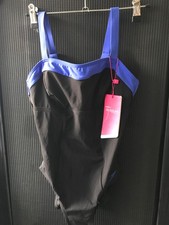 Speedo sculpture black  blue  Swimsuit Swim Costume uk 10  body shaping control