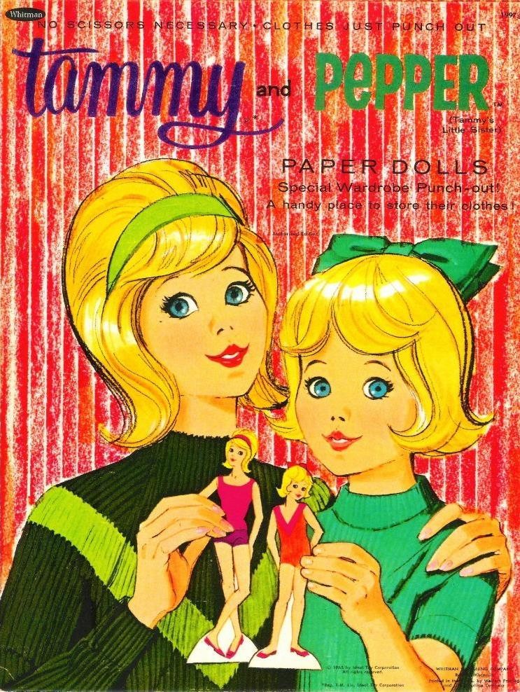 VINTAGE UNCUT 1965 TAMMY & PEPPER PAPER DOLLS~RARE~#1 TOP REPRODUCTION #1 SELLER