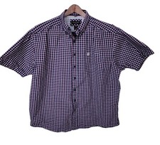 ARIAT Pro Series Men's XXL Red Navy Plaid Short Sleeve Button Down Shirt