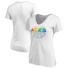 Women's White Las Vegas Aces Team Pride Wordmark V-Neck T-Shirt