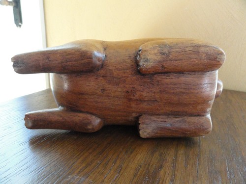 Vintage Hand Carved Wood Rabbit Hidden Box ~Overall Dimensions 8" x 8" x 4 1/2" - Picture 6 of 12