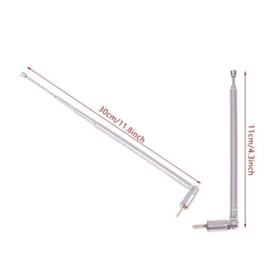  Telescopic FM/VHF/DAB Radio/TV Antenna, 4-Segment Telescopic Antenna , 360° Rep