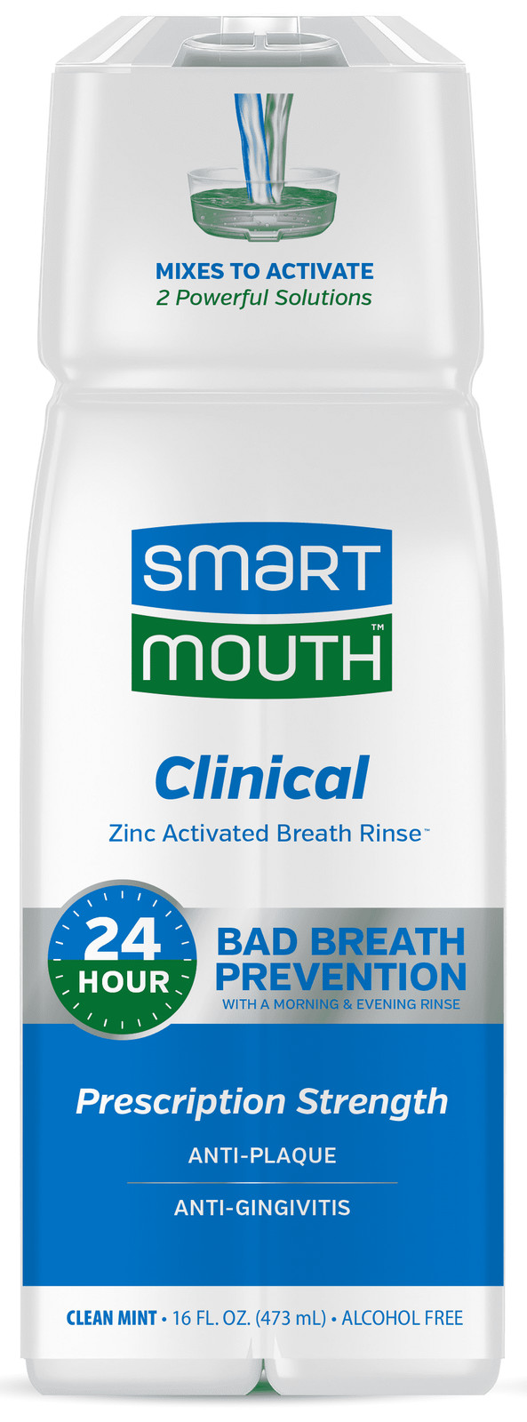 SmartMouth Clinical Activated Breath Rinse 16 oz, Mint, Adult