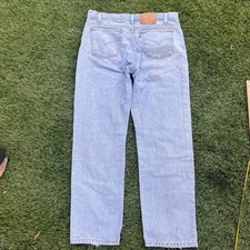 Vintage Levi s 505 Jeans Made In USA Orange Tab Light Blue Denim Size 36 X 30
