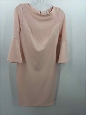Pre-Owned Calvin Klein Pink Size 4 Knee Length Long Sleeve Dress