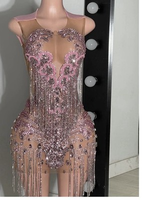 rhinestone birthday dress My 21st Birthday Dress Handmade Backless Crystal Metal Mesh Dress