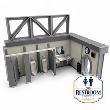 1:18 Scale Restroom Stalls Commercial Toilet Urinal 3.75" Action Figures Diorama