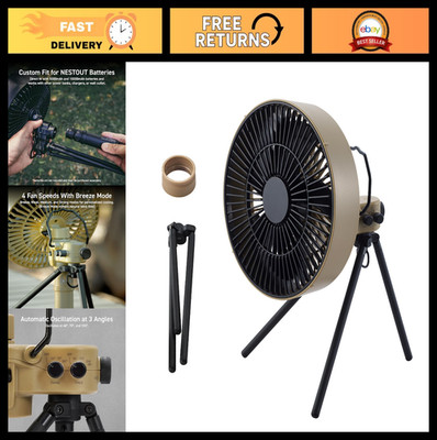 Portable Outdoor Camping Fan with Tripod, 4 Speed Settings, Oscillation & Timer