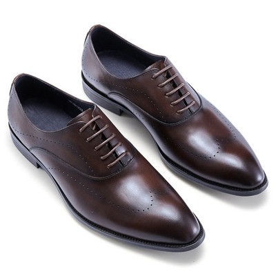  Men's Handmade Full-Grain Genuine Leather Oxford Shoes Business Casual Footwear