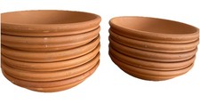 3 x Reclaimed Vintage Deroma #14 Terracotta 6&rdquo; Plant Saucer Garden Pot Water