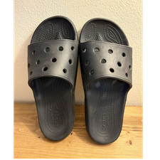Crocs Men s Slide Sandals Slip-On Synthetic Black Logo Comfort US 9