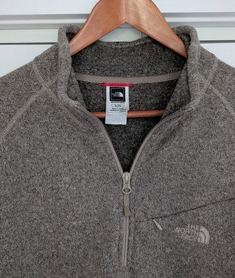 The North Face 1/4 Zip Thick Fleece Pullover Mens Size XL Tan Sweater Gorpcore*