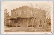 RPPC Riceville IA Iowa - Burk Hotel - Howard County - Real Photo Postcard 1913