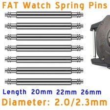 FAT Steel Spring Bar Pins for Garmin Strap Release Pin 20 22 26mm Dia 2mm 2.3mm