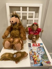 VNTG 1986 ALF 18" Plush Doll Coleco Alien Prod., Orbiters, Watch, Clip, Comic