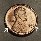 1909 S VDB RD "L" touching rim.