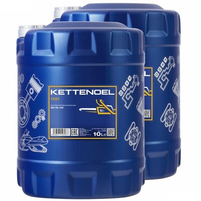 MANNOL Kettenöl Gartengeräteöl 2x 10 Liter Motorsäge Sägekettenöl Kettenhaftöl