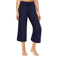 ZOOSIXX Soft Black Pajama Pants for Women, Wide Leg Comfy Casual Large, Navy