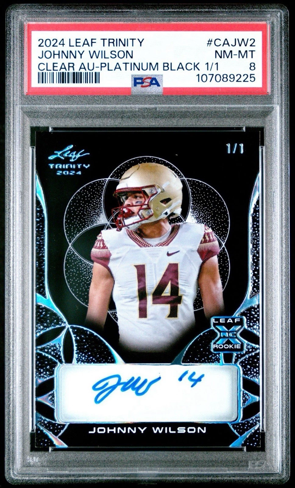 Johnny Wilson Leaf Trinity Clear Autographs #CAJW2 Platinum Black 1/1