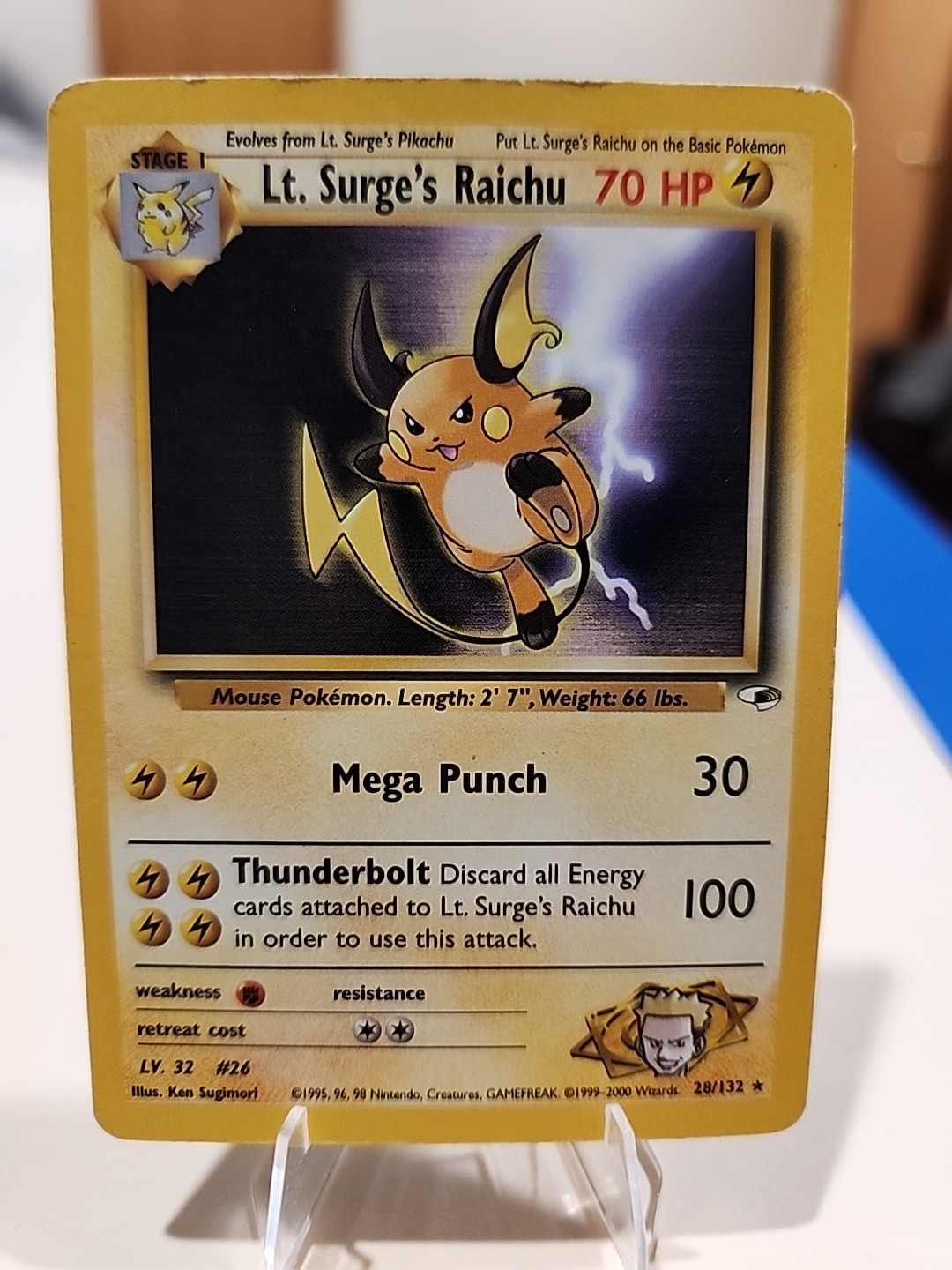 Pokémon Lt. Surge's Raichu Gym Heroes 28/132 Non-Holo Card