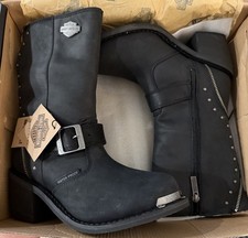 Harley-Davidson Women's Rosanne 8-Inch Waterproof Black Motorcycle Boots D87127