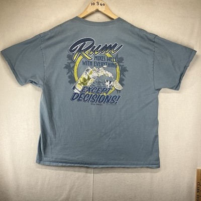 Mens Big Dog Tee Shirt XL Funny Rum Shirt Bad Decisions Lime Drink