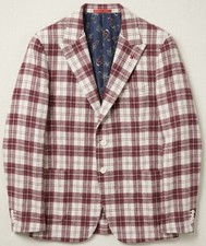ISAIA Napoli Corallino Summer Boucle Wool Cotton Blazer Jacket 54 IT 4500