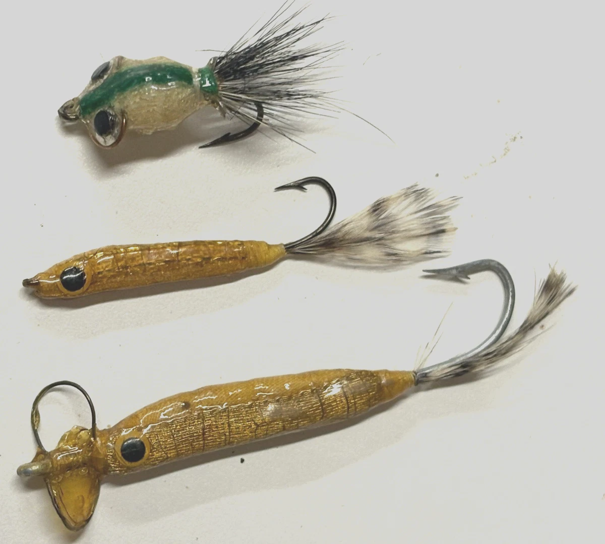 antique fly fishing lures Lure, Vintage green and tan Annapolis Maritime Antiques Hook Length Fly Fishing Antique Fishing Tackle