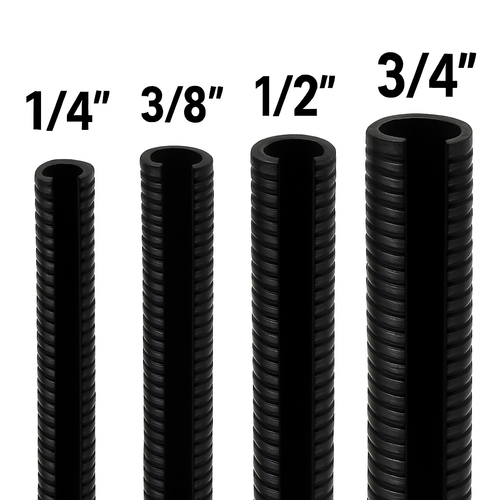 DC Sound 3-Pack 1/4", 3/8", 1/2" x 100 Feet Each Split Wire Loom Convoluted - Picture 8 of 11
